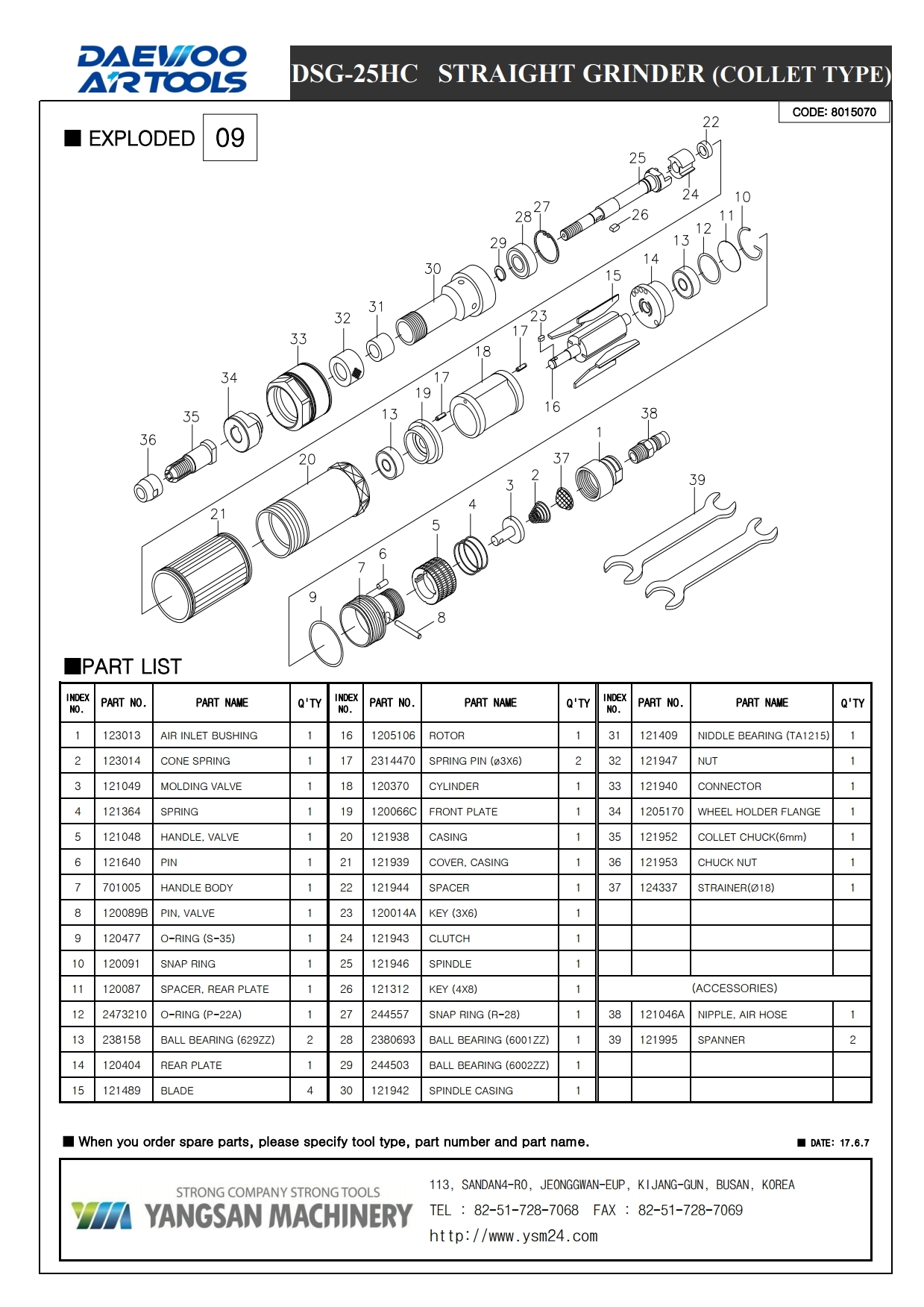 Пневмошлифмашина DSG-25HC